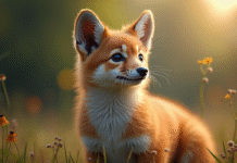 Animal dans son habitat naturel au matin