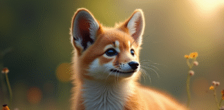 Animal dans son habitat naturel au matin