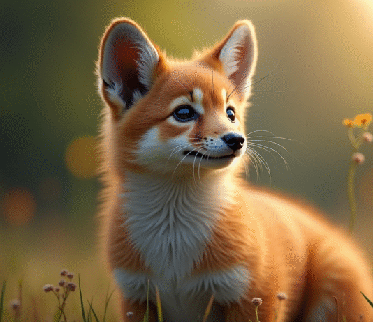 Animal dans son habitat naturel au matin