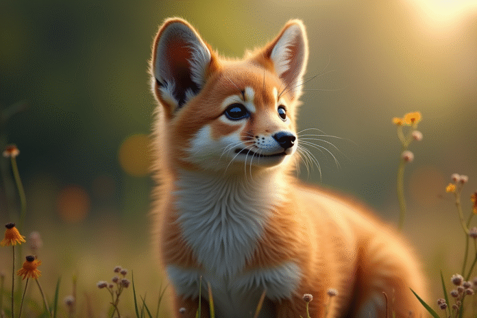 Animal dans son habitat naturel au matin
