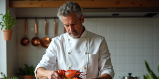 Comment maîtriser à la perfection la cuisson du homard vivant Chef français en cuisine préparant un homard frais