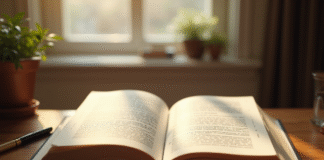 Livre de code civil français ouvert sur un bureau ensoleille