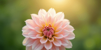 Belle dahlias en pleine floraison en extérieur