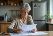 Retraite : mes enfants ne sont pas pris en compte ? Comprendre et agir Femme âgée examinant des papiers de retraite à la maison