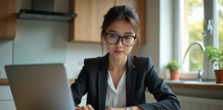 Frais de scolarité déductibles des impôts en 2025 : comment les choisir ? Jeune femme en blazer examine ses papiers fiscaux à la maison