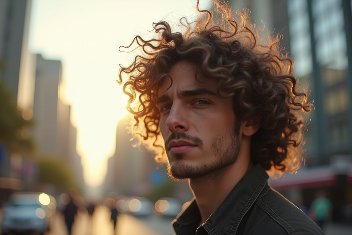 homme bouclé