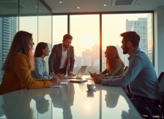 Akeonet : ce qu’il faut savoir sur ce terme en vogue Groupe de jeunes professionnels collaborant dans un bureau lumineux