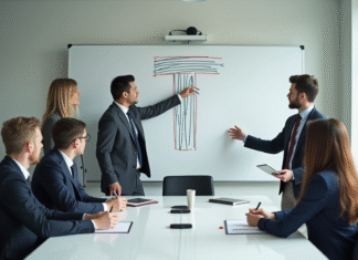 Ce que vous devez savoir sur les métiers en T Groupe de professionnels en réunion autour d'une table lumineuse