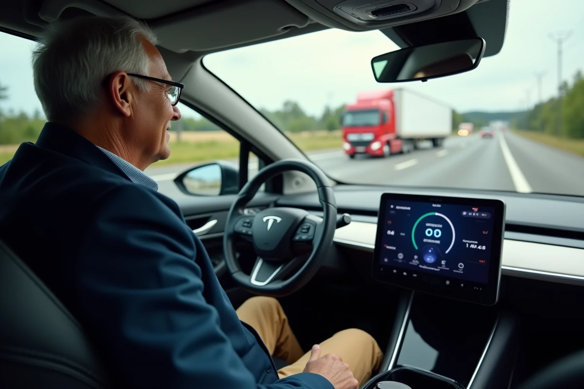 Homme lisant le tableau de bord d