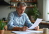 Renouveler son taux hypothécaire : conseils et bonnes pratiques à suivre! Homme d'âge moyen examinant des documents de prêt immobilier