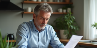 Renouveler son taux hypothécaire : conseils et bonnes pratiques à suivre! Homme d'âge moyen examinant des documents de prêt immobilier