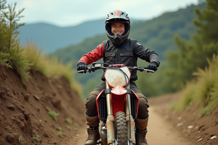 jeune-cycliste-motocross-sport Jeune homme en motocross sur un sentier nature