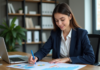 Budget 2025 : quel type est-ce ? Analyse des différents types de budgets Jeune femme professionnelle analysant des graphiques de budget