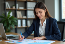 Budget 2025 : quel type est-ce ? Analyse des différents types de budgets Jeune femme professionnelle analysant des graphiques de budget