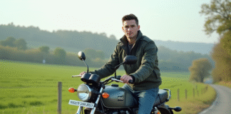 Avis et témoignages sur la moto Magpower Avengers 125cc Jeune homme sur une moto Avengers 125cc en campagne