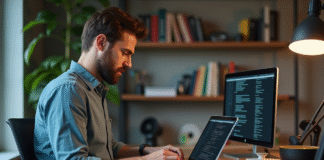 Rôle de la CLI : définition, exemples et utilisations pratiques Jeune homme travaillant sur un ordinateur dans un bureau moderne