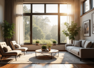 Immobilier locatif : choisir le bien le plus rentable pour investir Salon moderne lumineux avec grande fenetre et mobilier élégant